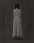 White Embossed Sleeveless Dress