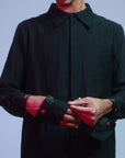 Deconstructed-Sleeves Embroidery Shirt