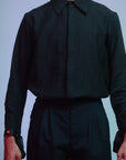 Deconstructed-Sleeves Embroidery Shirt