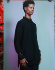 Deconstructed-Sleeves Embroidery Shirt