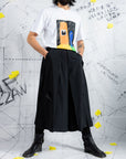 Deconstructed Wide-Leg Skirt Pants With Pleats In Back