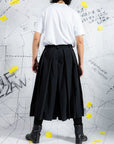 Deconstructed Wide-Leg Skirt Pants With Pleats In Back