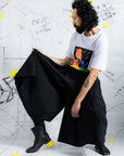 Deconstructed Wide-Leg Skirt Pants With Pleats In Back