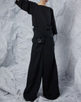 Half Waistcoat Wide-Leg Trousers
