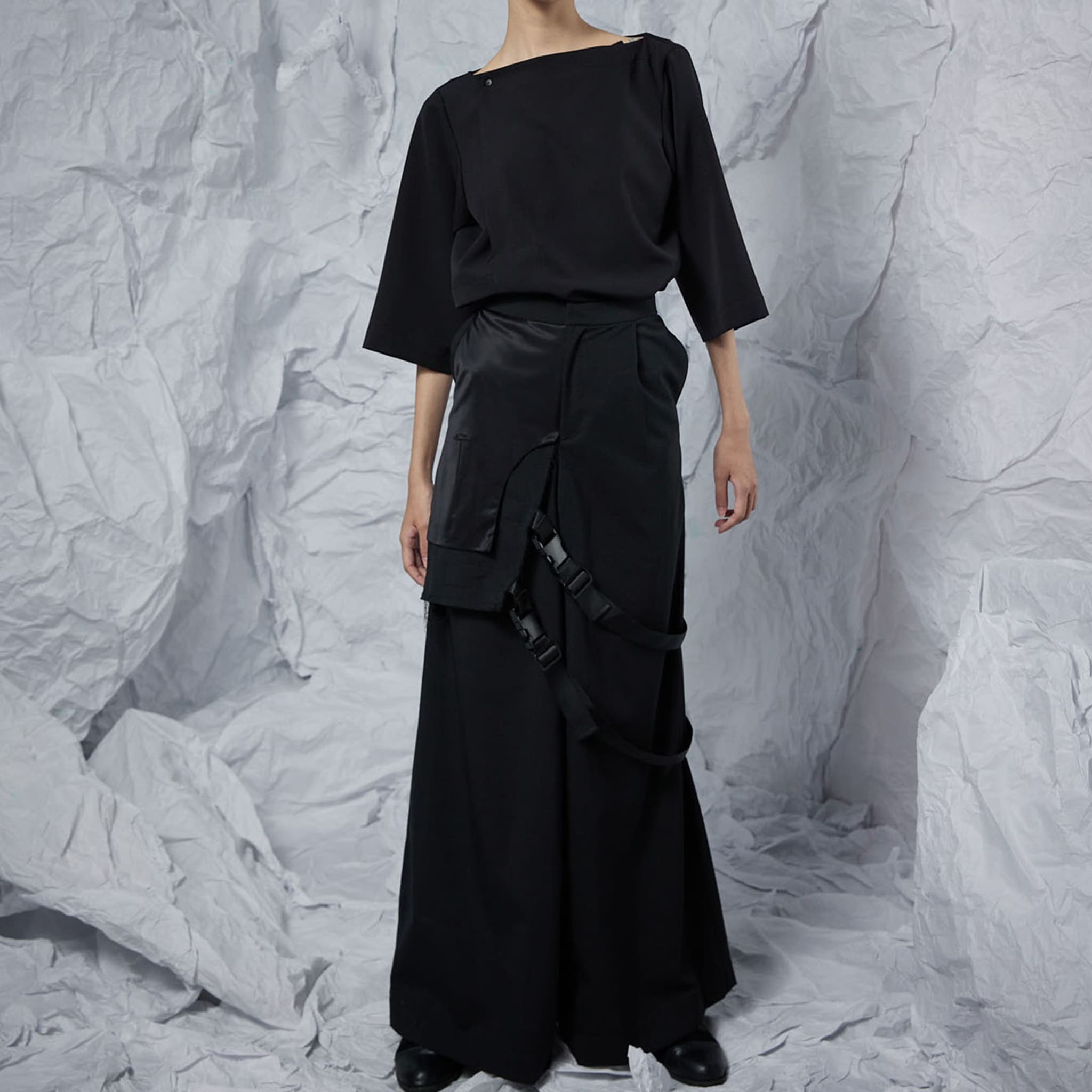 Half Waistcoat Wide-Leg Trousers