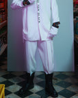White Harlem Style Pleated Suit Pants