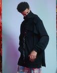 Hollow Neck Layers Hoody Top