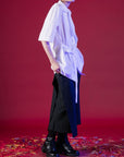 Kimono Style Deconstructed Shirt With Short Sleeves