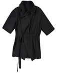 Kimono Style Deconstructed Shirt With Short Sleeves