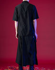 Kimono Style Deconstructed Shirt With Short Sleeves