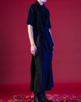 Kimono Style Deconstructed Shirt With Short Sleeves