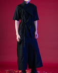 Kimono Style Deconstructed Shirt With Short Sleeves