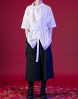Kimono Style Deconstructed Shirt With Short Sleeves