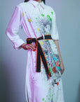 Long Pattern Grunge Printing Shirt