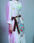 Long Pattern Grunge Printing Shirt