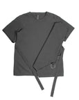 Short Sleeve Top with Draping Pocket