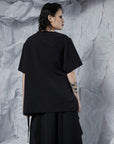 Short Sleeve Top with Draping Pocket