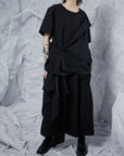 Short Sleeve Top with Draping Pocket