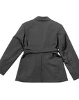 Shoulder Cutout Tied Waist Blazer
