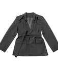 Shoulder Cutout Tied Waist Blazer