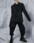 Side Draping Buckle Suit