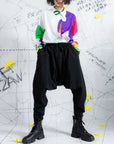 Slim-Cut Multi-Pockets Low-Crotch Pants