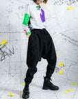Slim-Cut Multi-Pockets Low-Crotch Pants