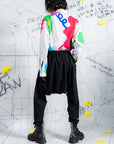 Slim-Cut Multi-Pockets Low-Crotch Pants