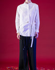 Unsymmetrical Stand-Collar Shirt
