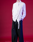 Unsymmetrical Stand-Collar Shirt