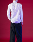 Unsymmetrical Stand-Collar Shirt