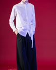 Unsymmetrical Stand-Collar Shirt