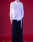 Unsymmetrical Stand-Collar Shirt