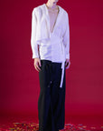 Unsymmetrical Stand-Collar Shirt