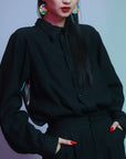 Back Splicing Punk Style Shirt