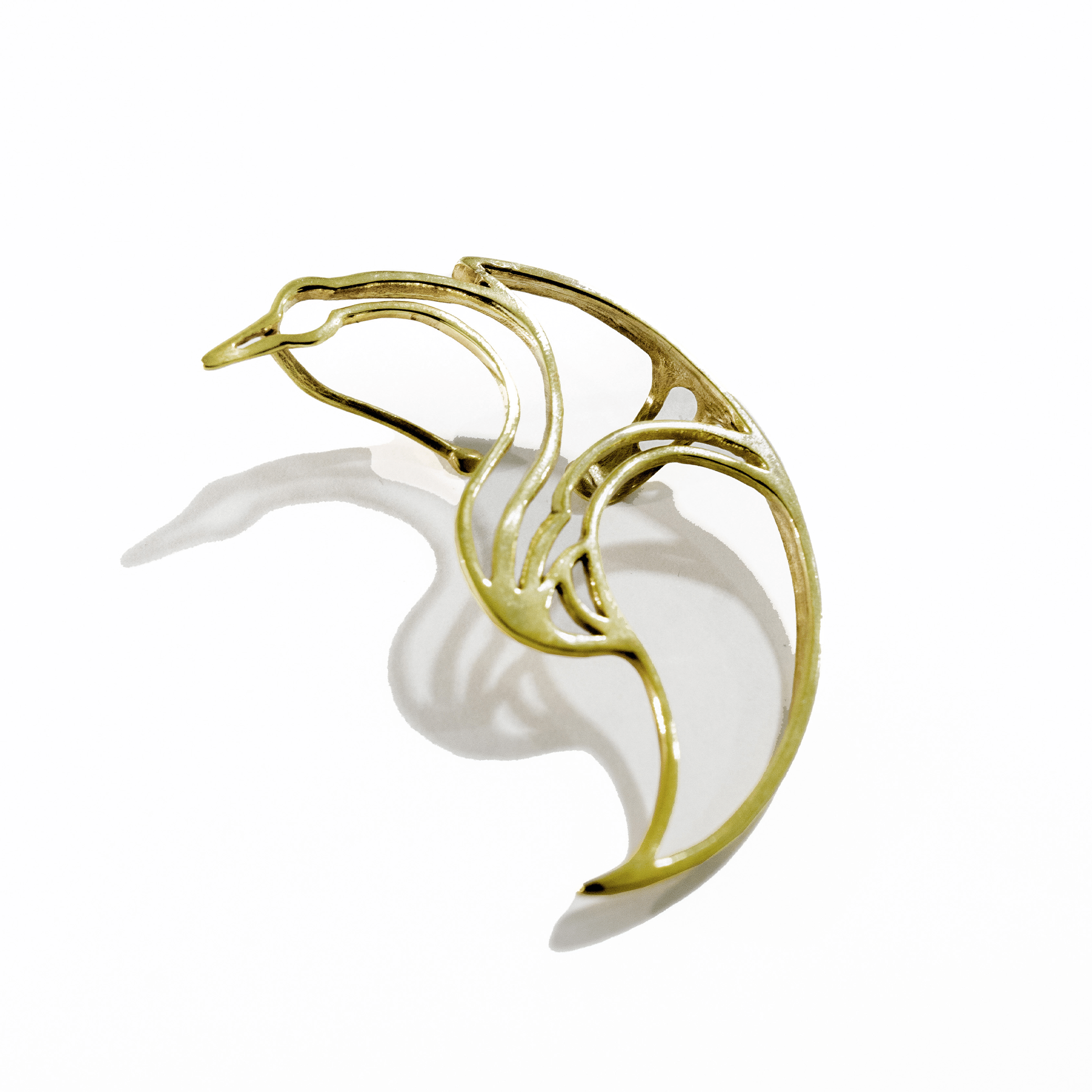 Japanese crest white crane earrings - Avant Gardist