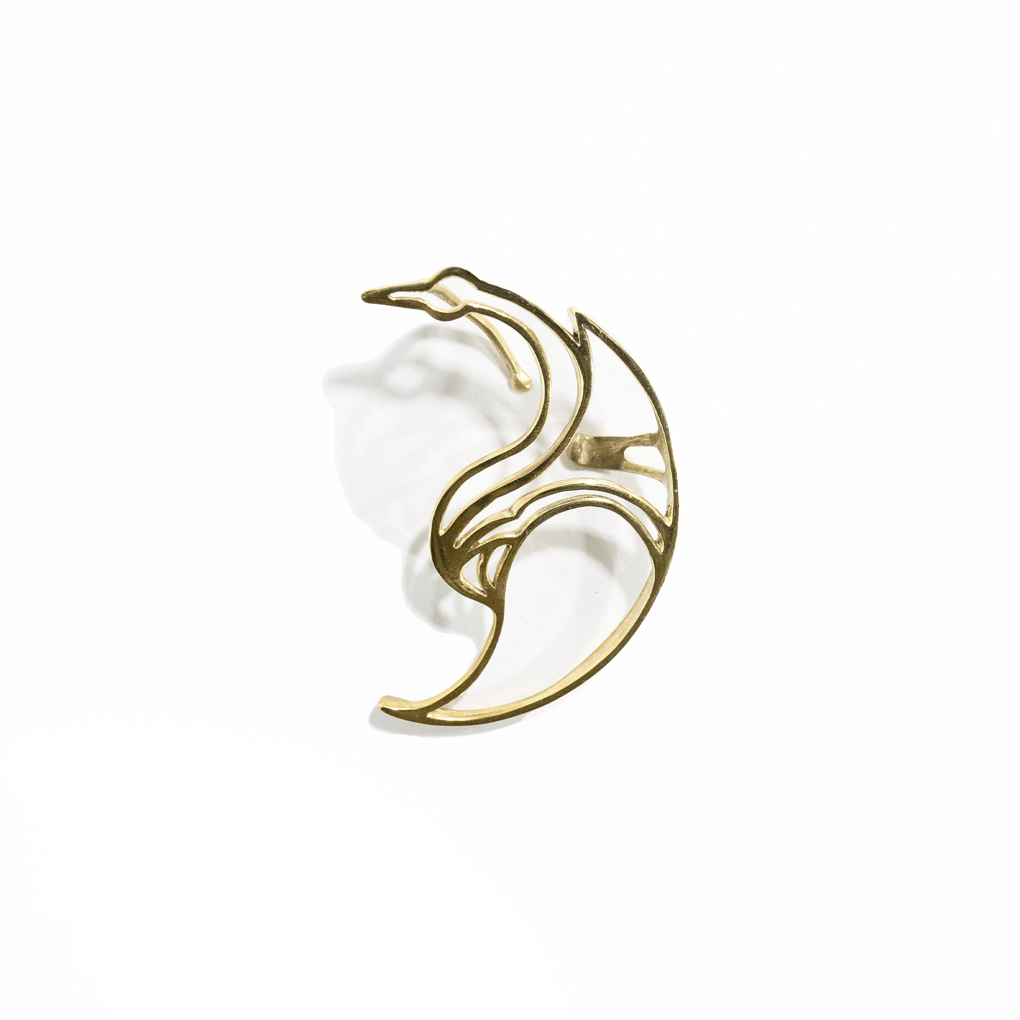 Japanese crest white crane earrings - Avant Gardist