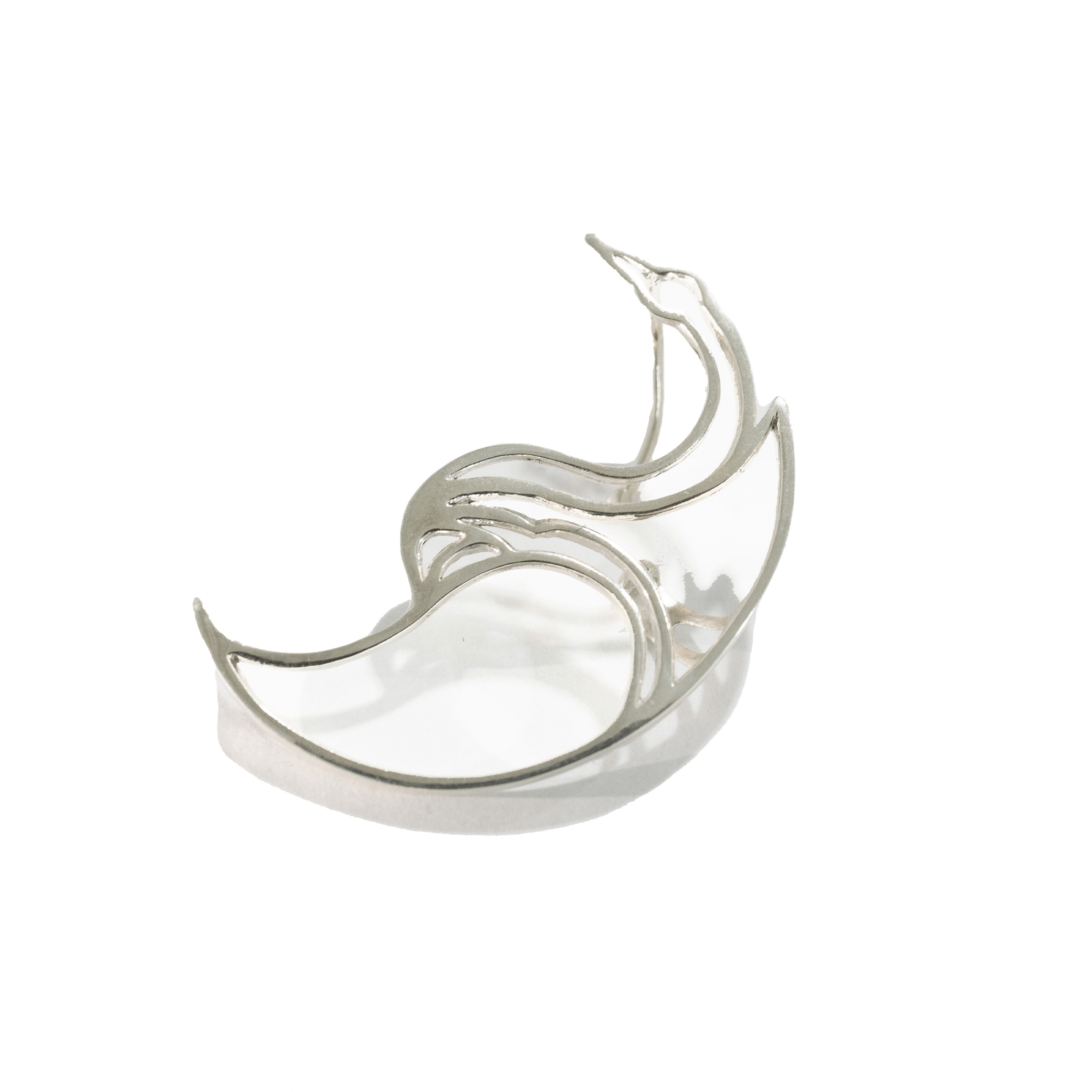 Japanese crest white crane earrings - Avant Gardist