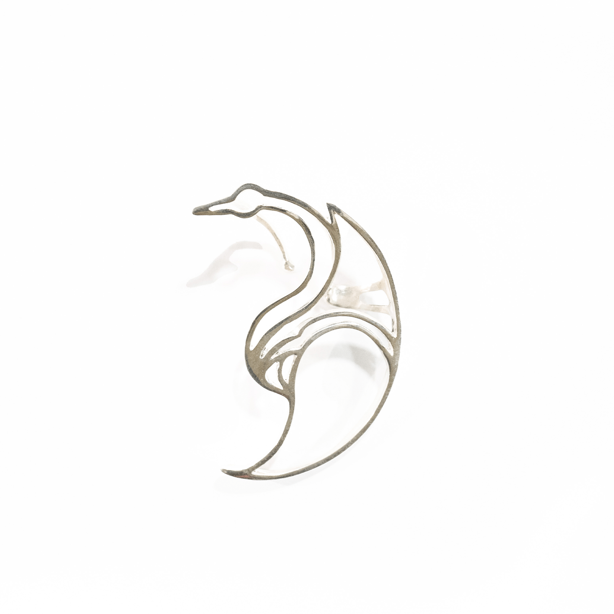 Japanese crest white crane earrings - Avant Gardist