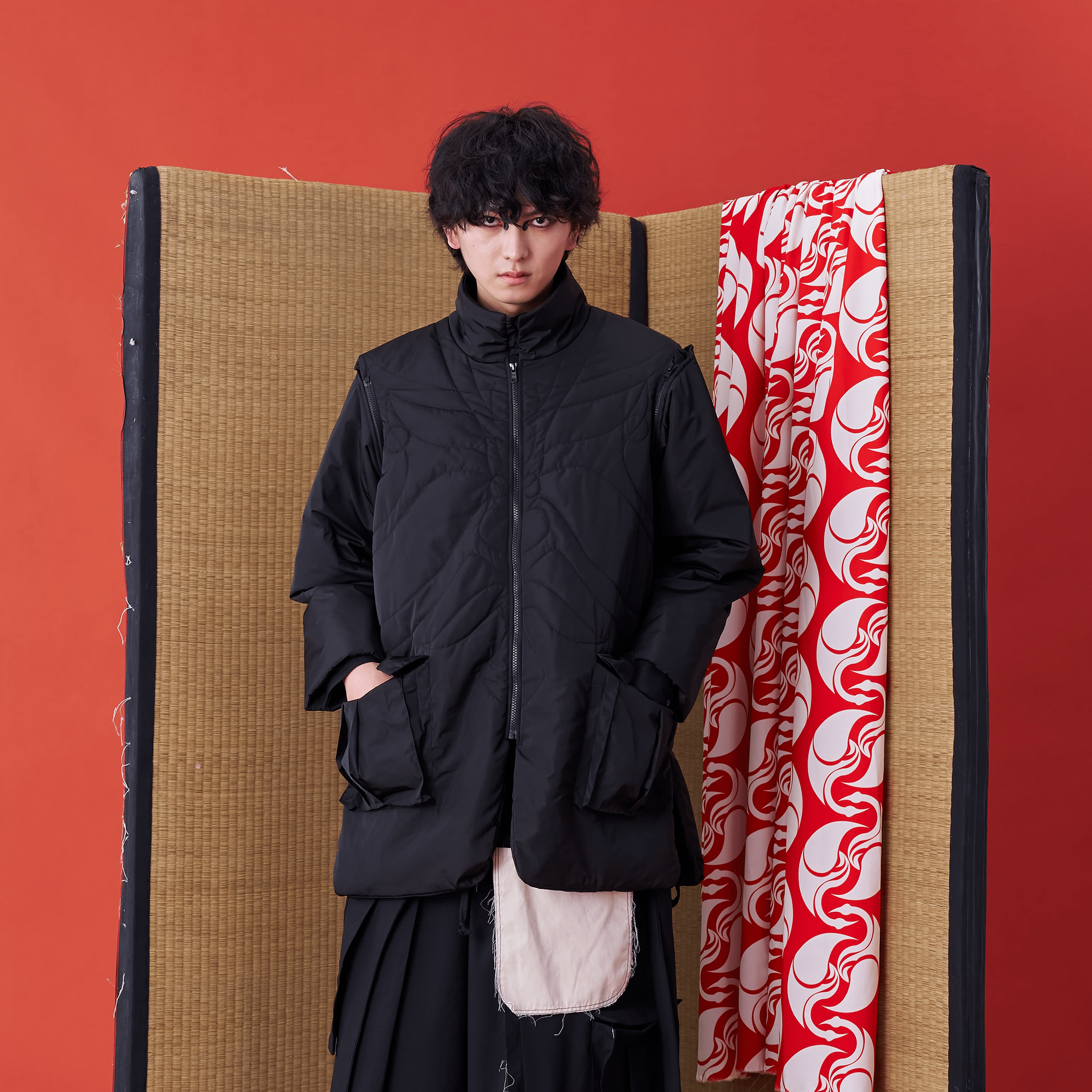 Kabuki Face Mask Quilted Vest - Avant Gardist