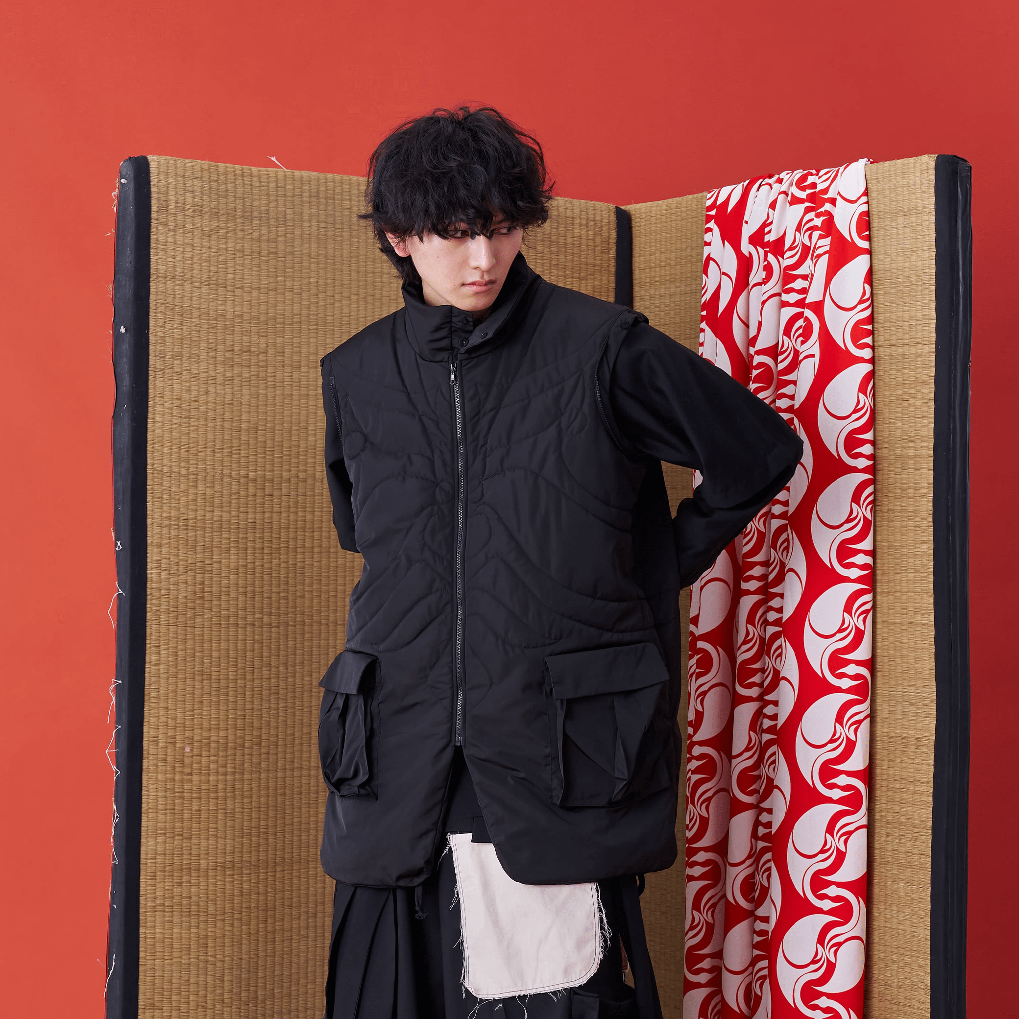 Kabuki Face Mask Quilted Vest - Avant Gardist