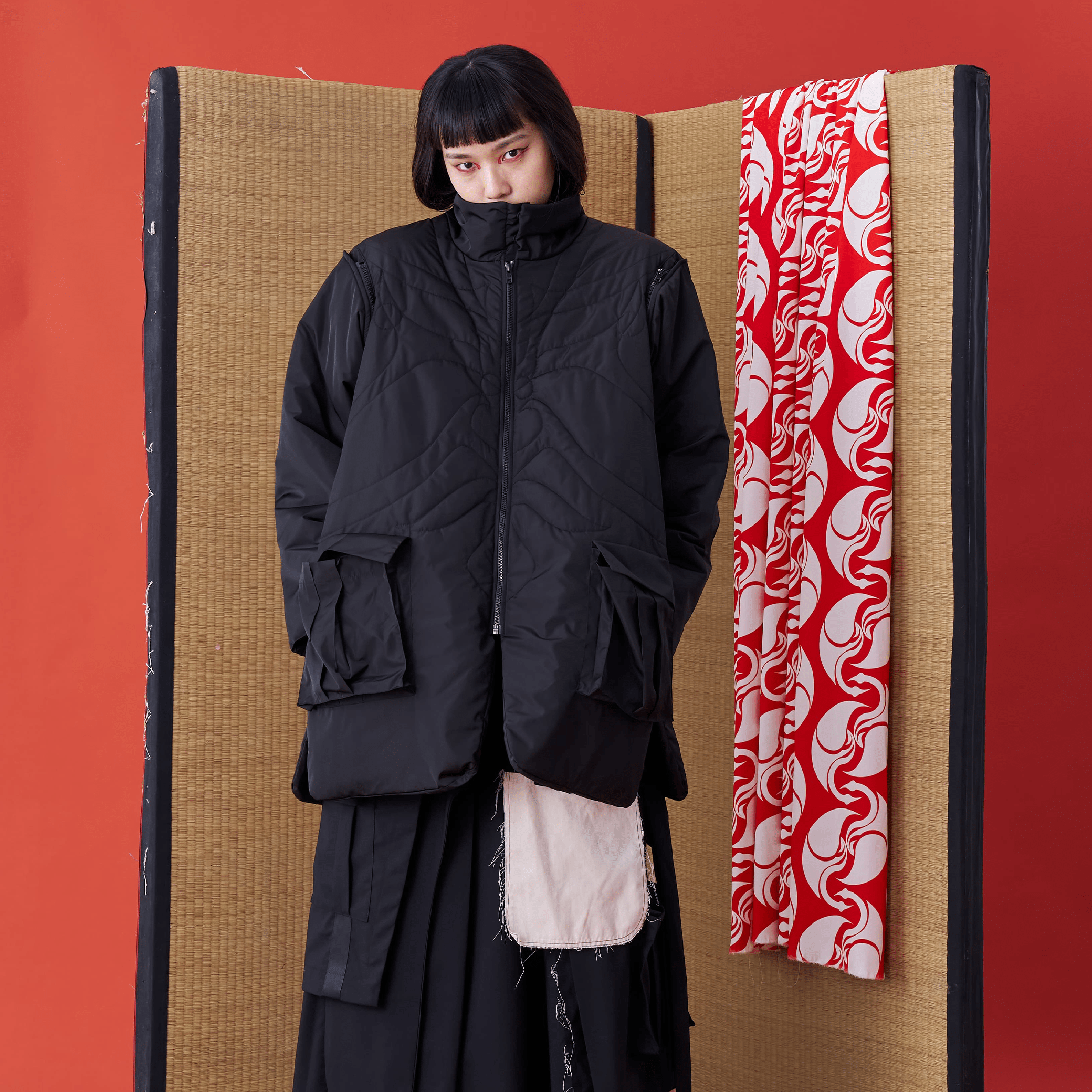 Kabuki Face Mask Quilted Vest - Avant Gardist