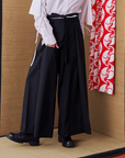 Back Panel Tie Waist Wide-leg Trousers - Avant Gardist