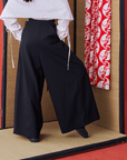 Back Panel Tie Waist Wide-leg Trousers - Avant Gardist