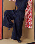 Back Panel Tie Waist Wide-leg Trousers - Avant Gardist