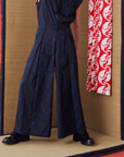 Back Panel Tie Waist Wide-leg Trousers - Avant Gardist