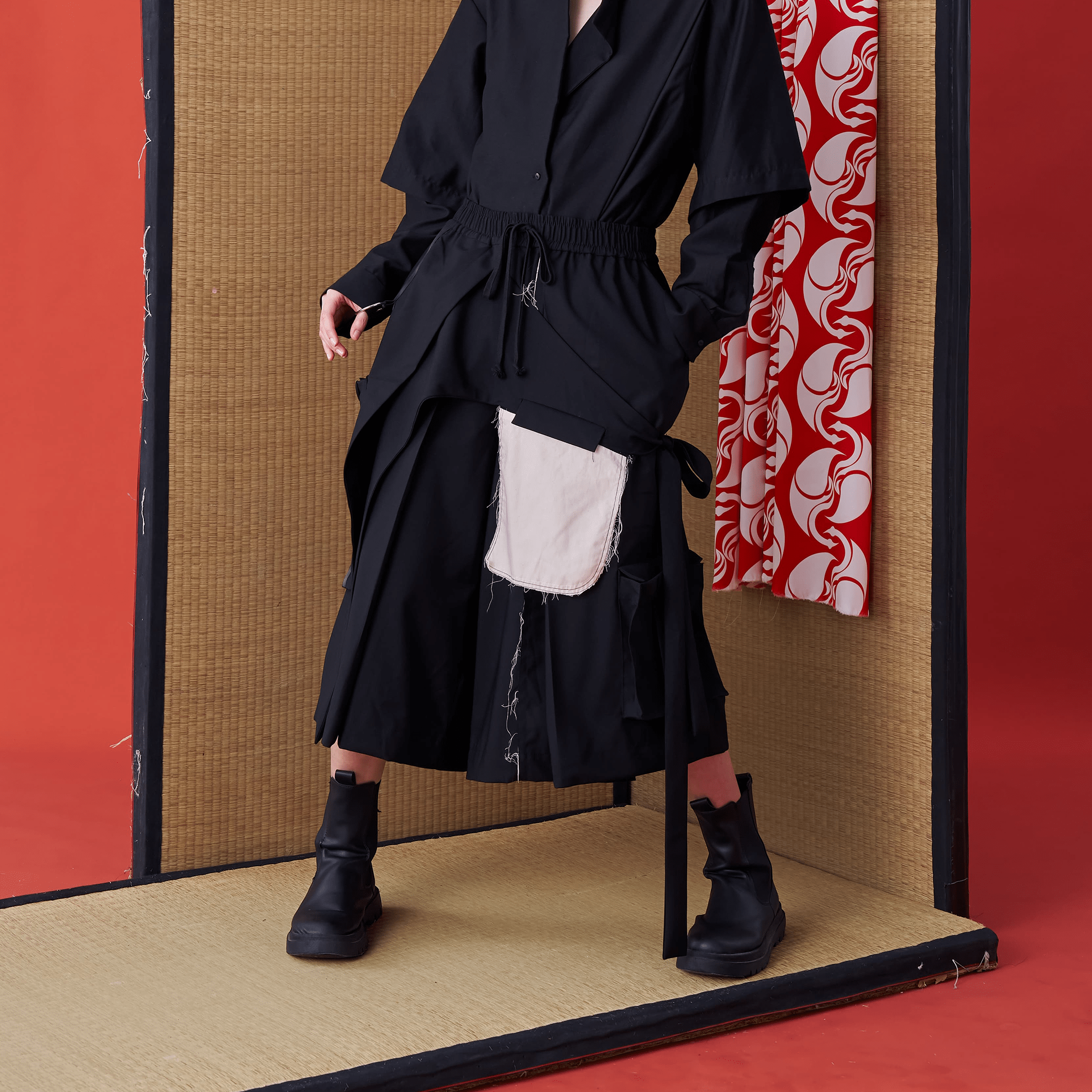 Multilayered deconstructed Japanese-style wide shorts - Avant Gardist