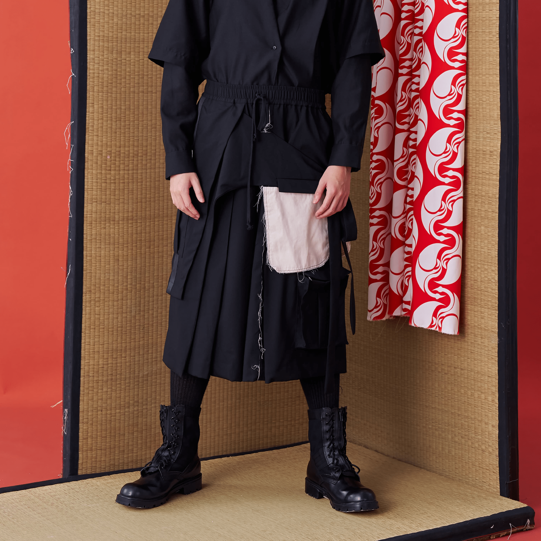 Multilayered deconstructed Japanese-style wide shorts - Avant Gardist