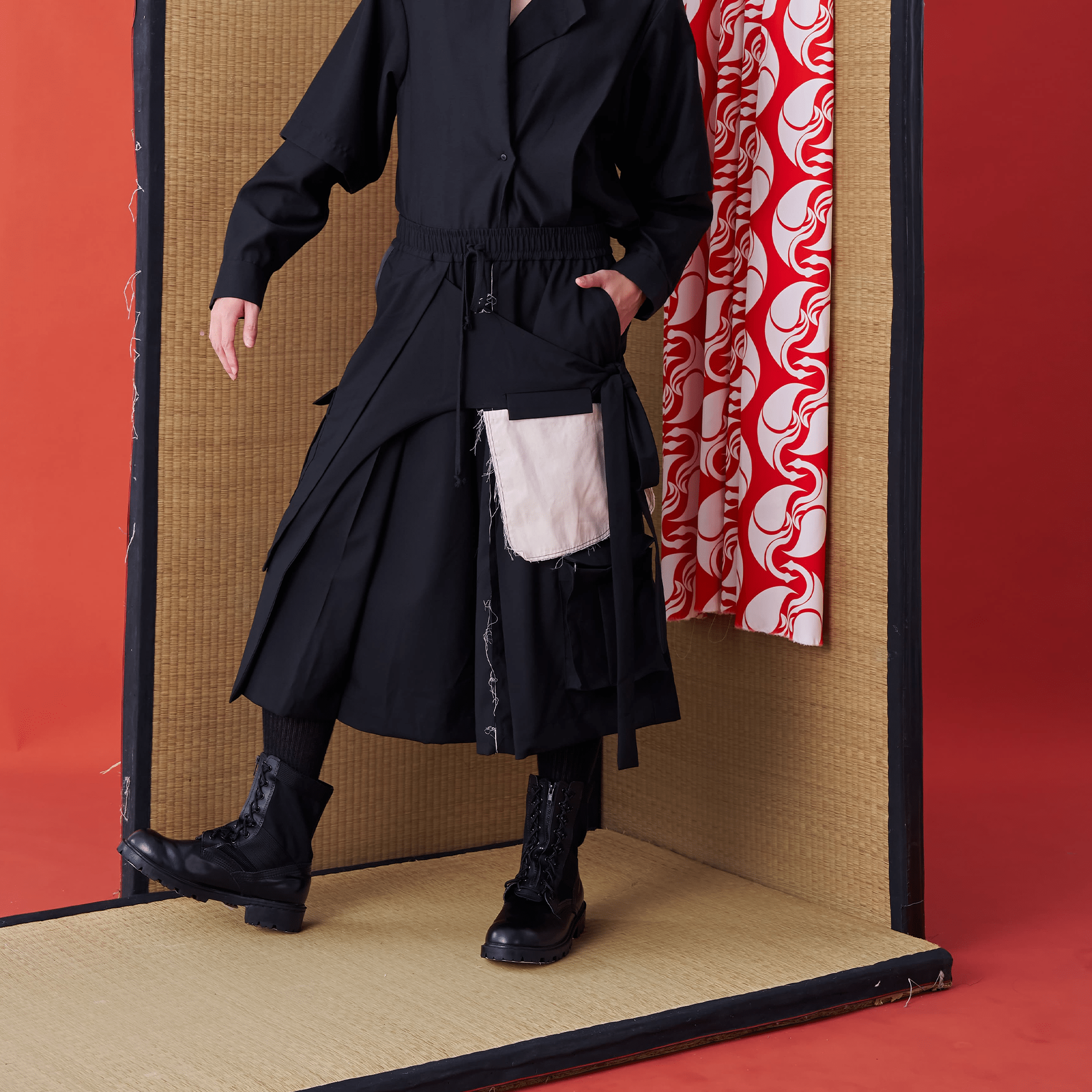 Multilayered deconstructed Japanese-style wide shorts - Avant Gardist