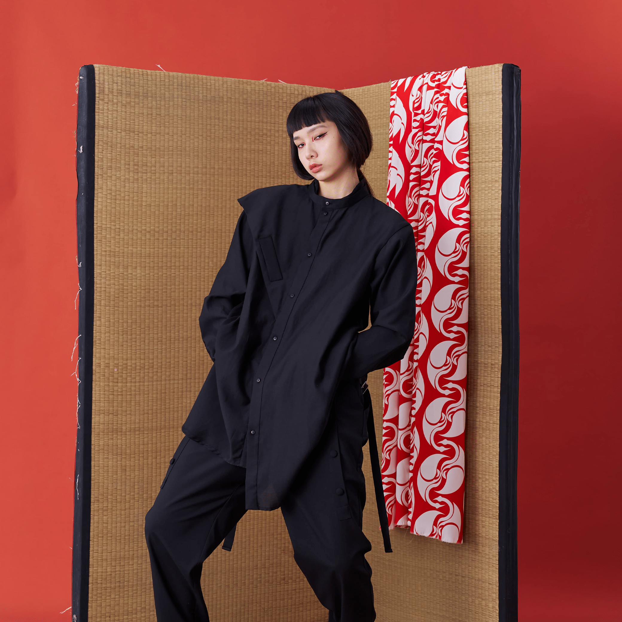 Deconstructed Drapey Longline Shirt with Asymmetrical Collar - Avant Gardist
